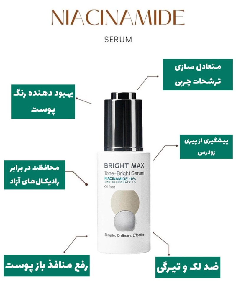 سرم نیاسینامید اسید روشن کننده برایت مکس