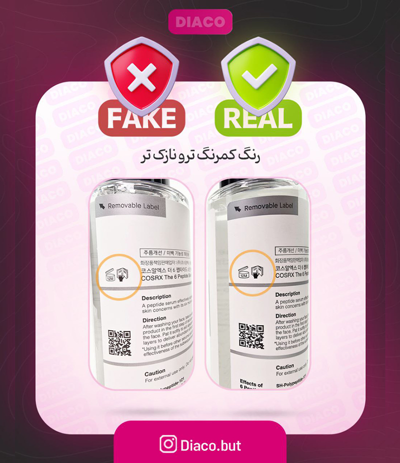 تشخیص سرم کوزارکس اصل و تقلبی از روی رنگ و وضوح نوشته‌های روی بسته‌بندی
